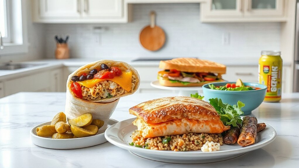 perfectly layered breakfast burrito