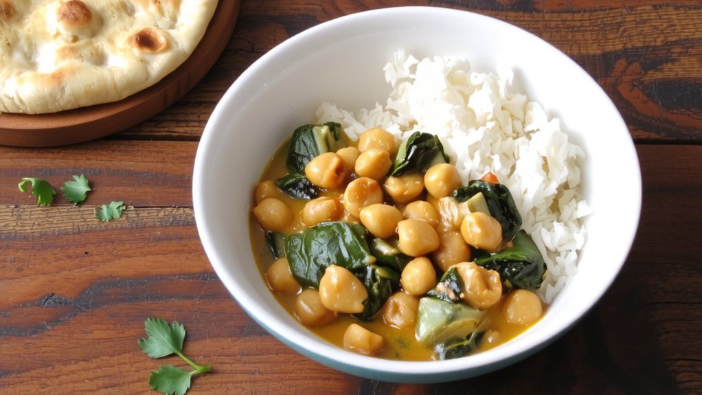 chickpea spinach coconut curry