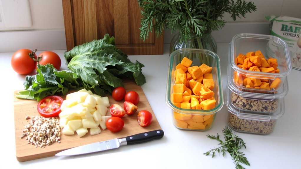 cook proteins grains vegetables