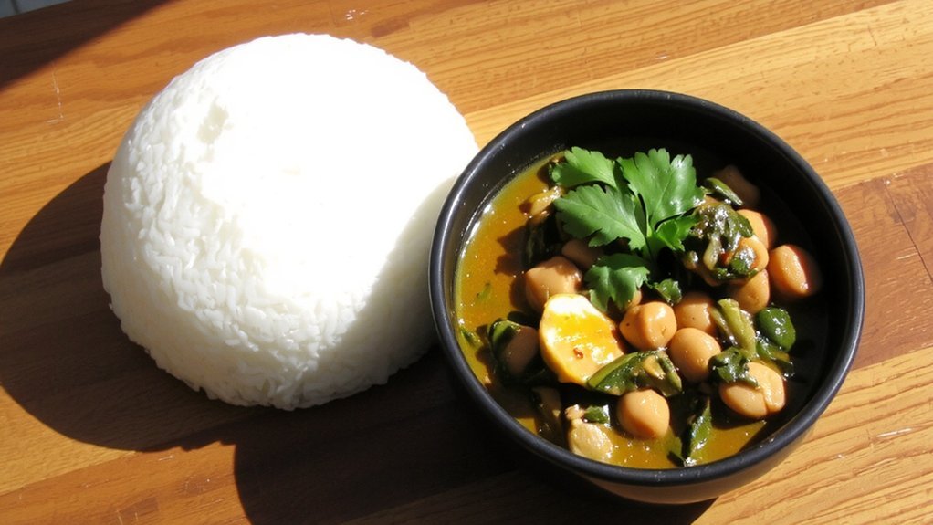 creamy chickpea spinach curry