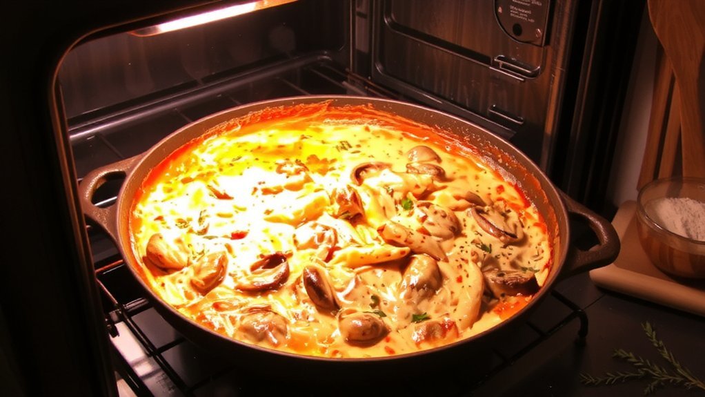 creamy mushroom herb bake