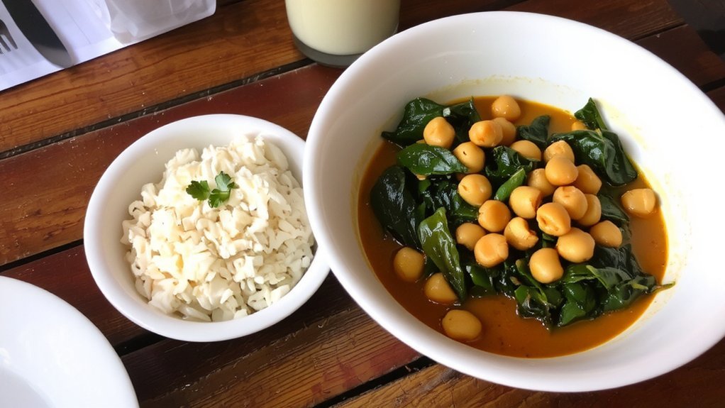 one pot chickpea spinach curry