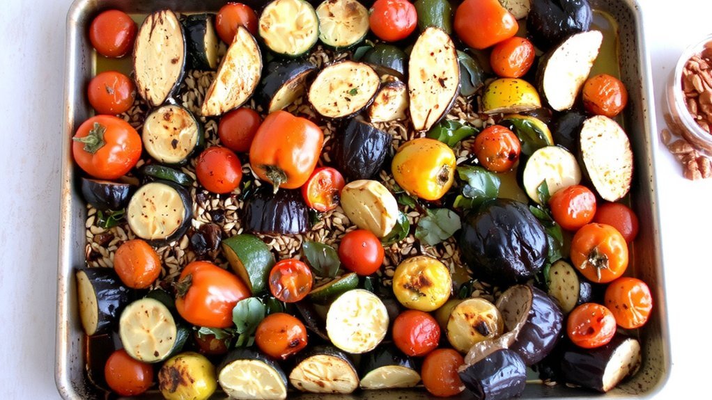 roasted vegetables with farro
