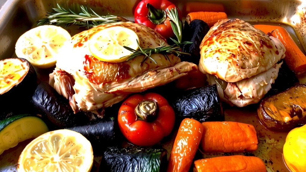 sheetpan lemon garlic dinner