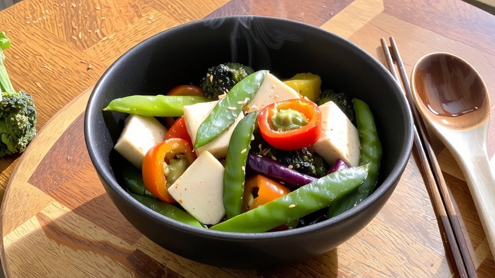 veggie packed crispy tofu stirfry