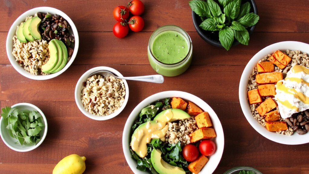 whole grains lean proteins veggies